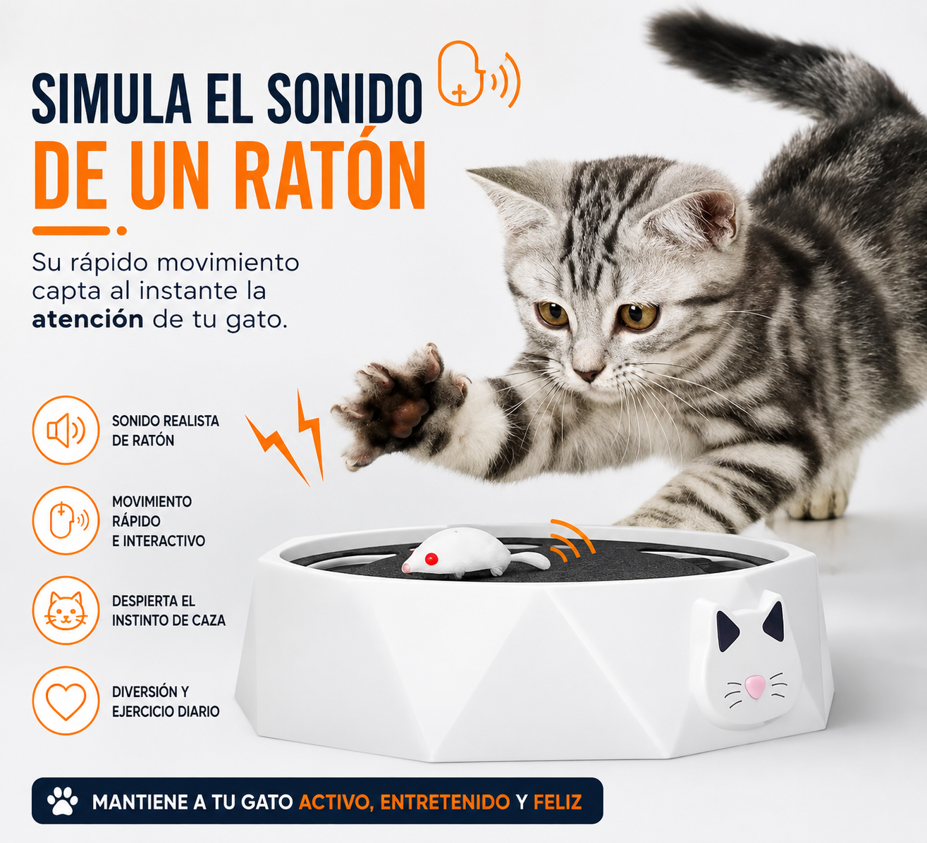 SmartPlay – Juguete Interactivo Eléctrico para Gatos | Diversión y Estimulación Inteligente