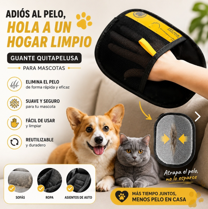 Grooming Duo – Combo Corta Nudos + Guante Quita Pelo para Perros y Gatos